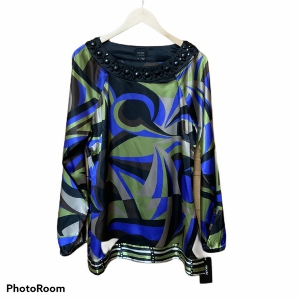 Nicole Miller precious twilight blouse SZ 14 NWT